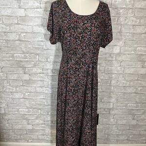 Vintage 90s Beverly Hills Clothing Co Ditsy Floral Grunge Midi Dress Size Medium